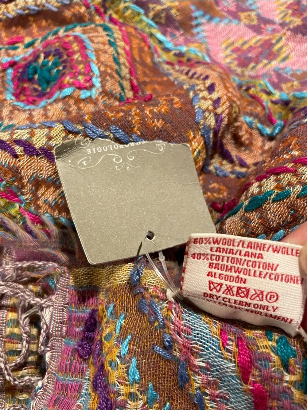 Cute Anthropologie wool blend NWT oversized chevron woven wrap scarf